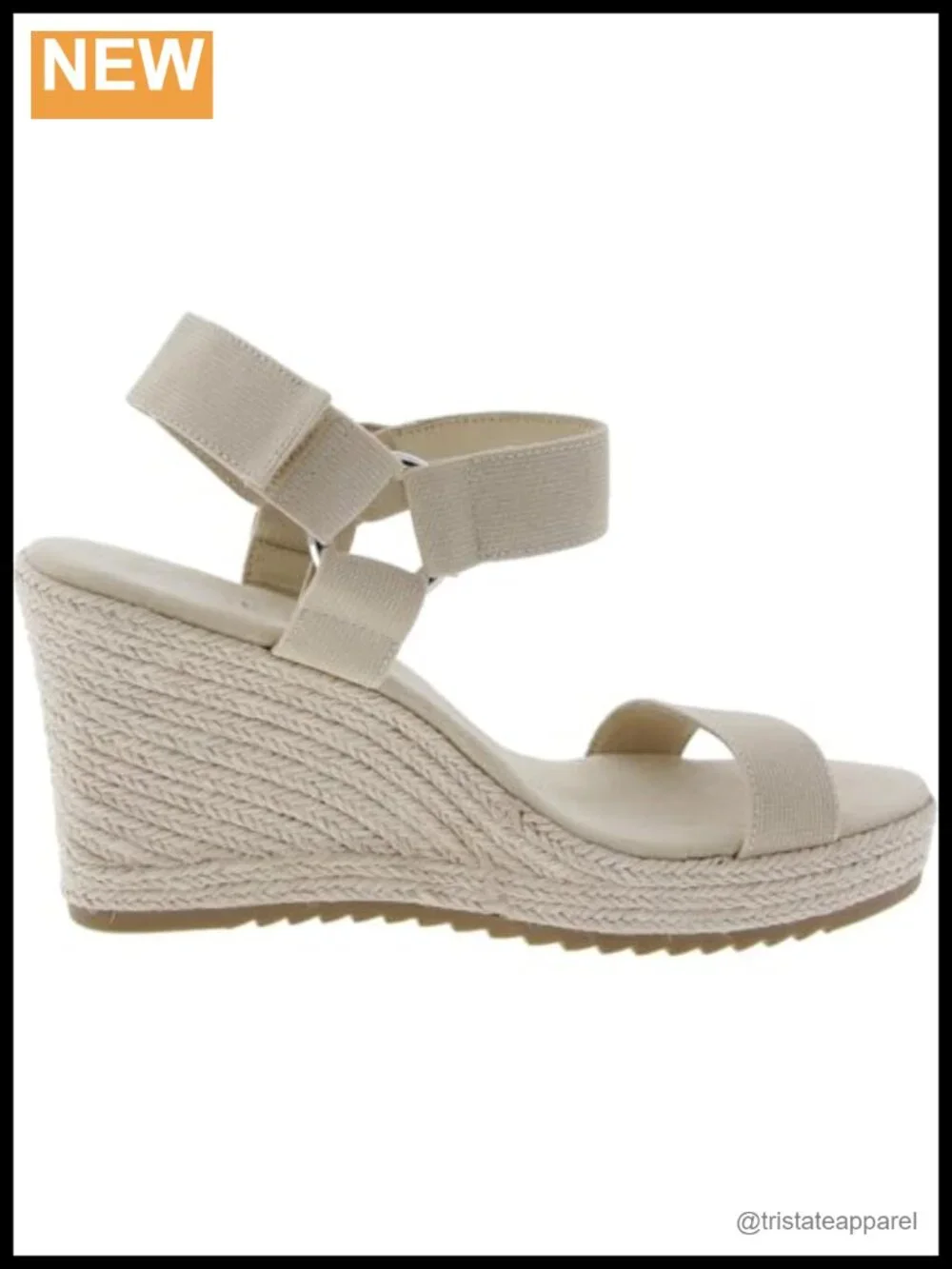 Anne Klein Women's Wit Wedge Sandal Synthetic Upper Ankle Strap
